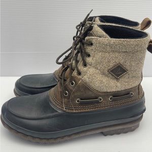 New Men's Sperry Like New Lace Up Faux Fur Winter Duck Boots - Size 10.5